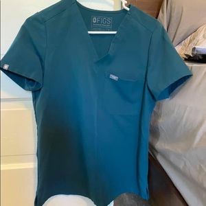 Figs Catarina Scrub Top Caribbean Blue